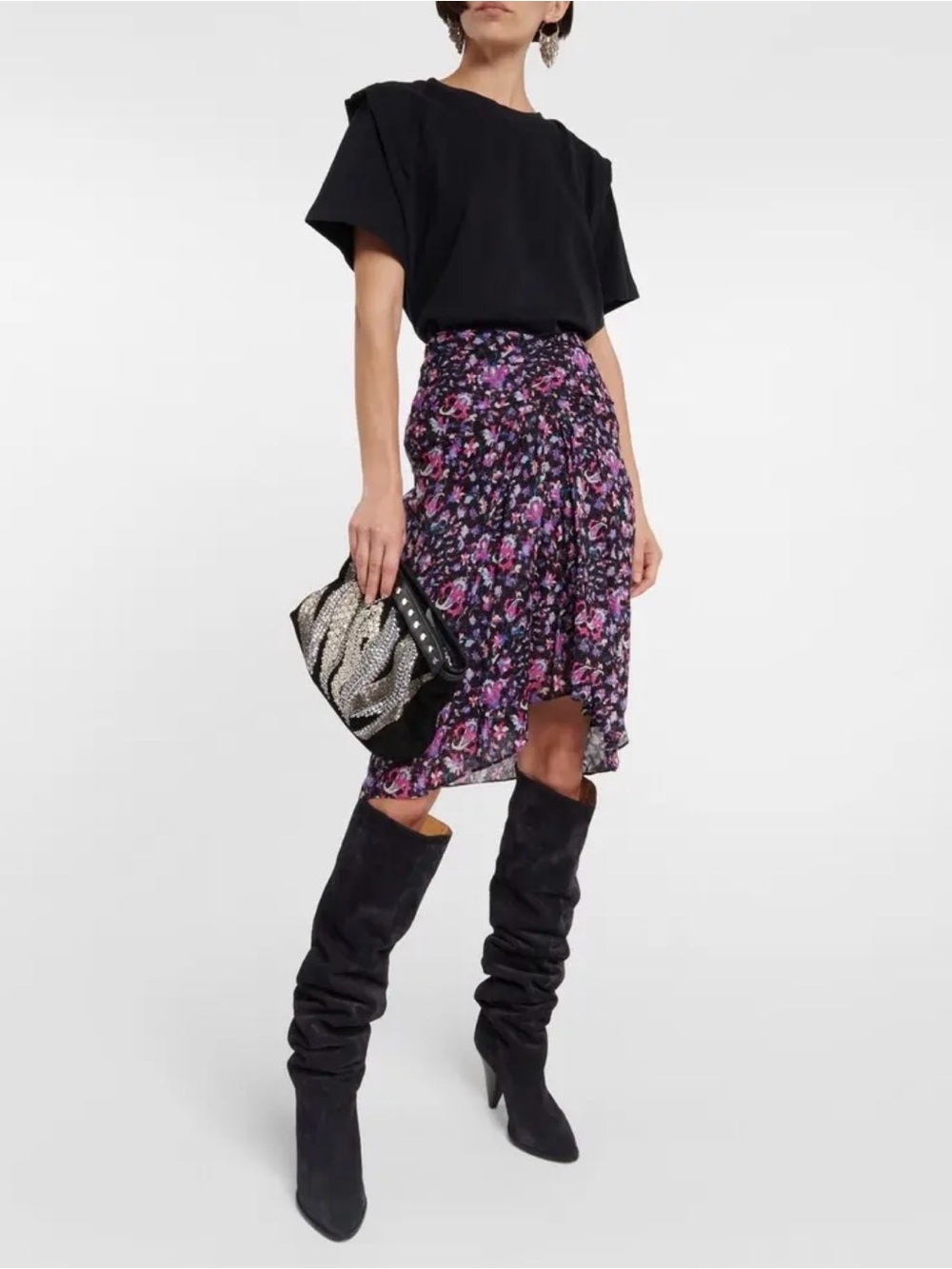 ISABEL MARANT ETOILE Gibsi Floral Organic Cotton Midi Skirt